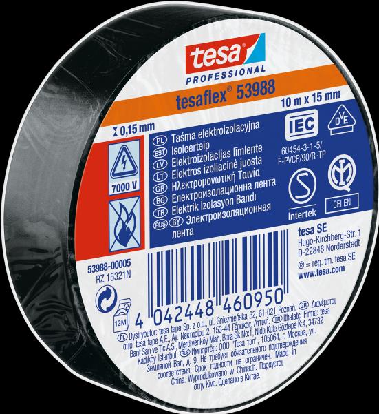 Image du produit MGA Tesa SPVC Ruban isolant noir 10mx15mm