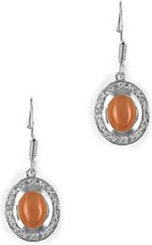 Produktbild Xen Ohrhänger oval mit 2 Pfirsich Mondsteinen XE0194 (925 Sterling Silber)