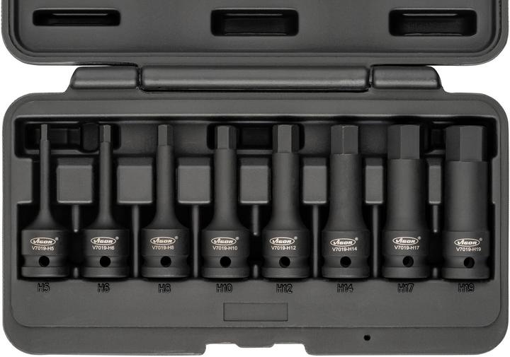 Produktbild Vigor Kraft-Schlagschrauber-Einsatz-Sortiment für Innensechskant Profil V7019 (10  mm, 15 mm, 16 mm, 14 mm, 17 mm, 11 mm, 18 mm, 12 mm, 13 mm, 19 mm)