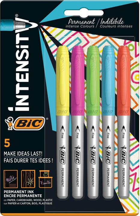 Bic Intense (Orange, Gelb, Blau, Rosa, Hellgrün, 1.80 mm, 5 x)