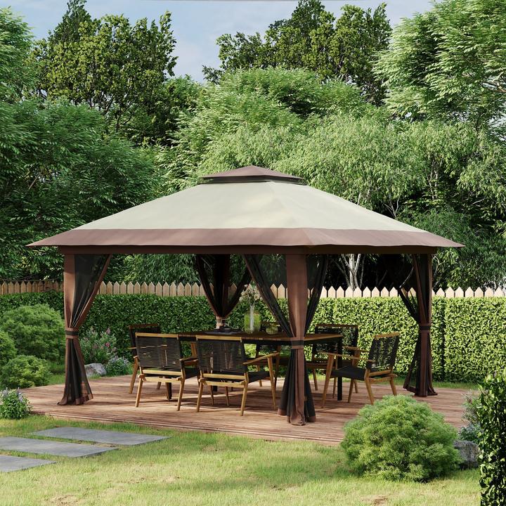 Immagine prodotto Outsunny Padiglione pieghevole con rete (392 cm, 392 cm)