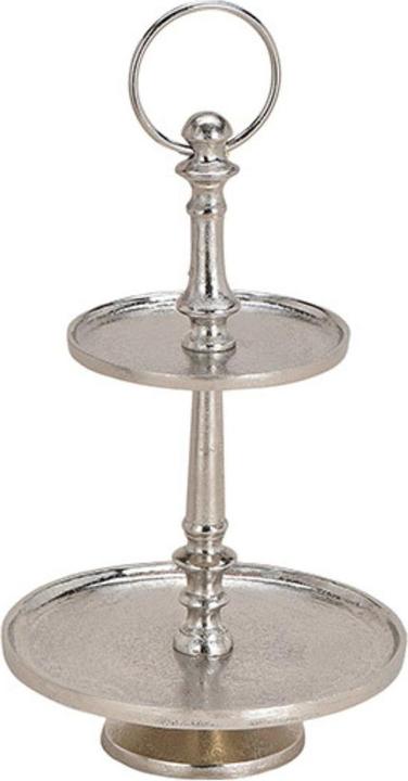 Produktbild Etagere mit 2 Ebenen aus Aluminium Silber (H) 33cm 13,19 cm