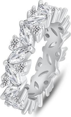 Brilio Silver - Sparkling silver ring with clear zircons RI136W - Circuit: 50 mm (50)