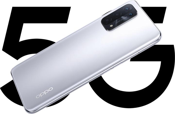 Actual product image OPPO A74 5G (128 GB, Silver, 6.50", Dual SIM, 48 Mpx, 5G)