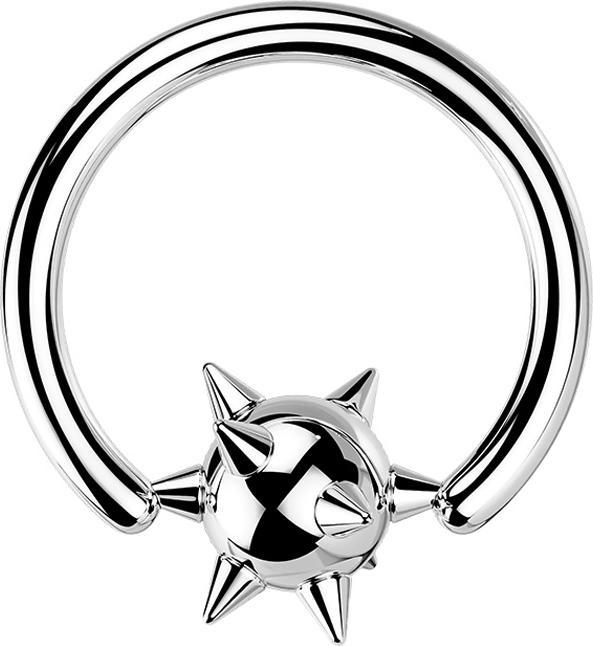 Produktbild Star Piercing Closure Ring silber Kugel mit Cones (Chirurgenstahl 316L, ohne Messing)
