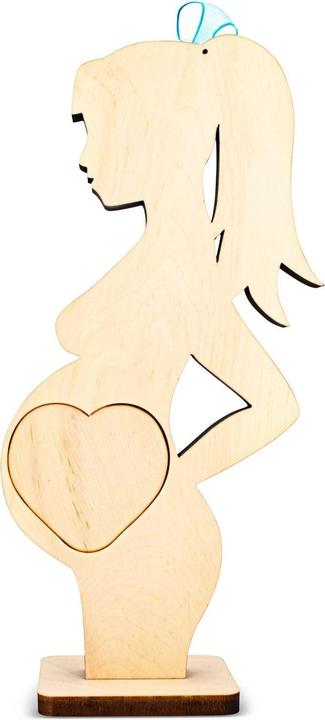 Immagine prodotto ZNatur Cornice per donna incinta in legno di pino svizzero, decorazione regalo con incisione per la