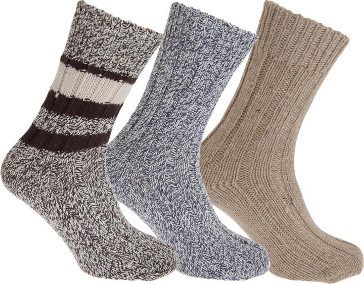 Floso - Chaussettes en laine (3 paires) - Mixte (Lot de 3, 37 - 42)