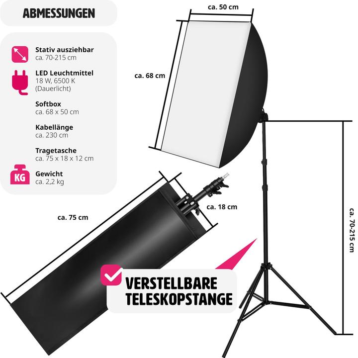 Actual product image tectake Studio light with softbox and tripod (Studio light)