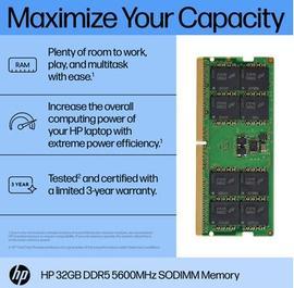 Produktbild HP 32GB DDR5 5600 SODIMM Memory (1 x 32GB, 5600 MHz, DDR5-RAM, SO-DIMM)
