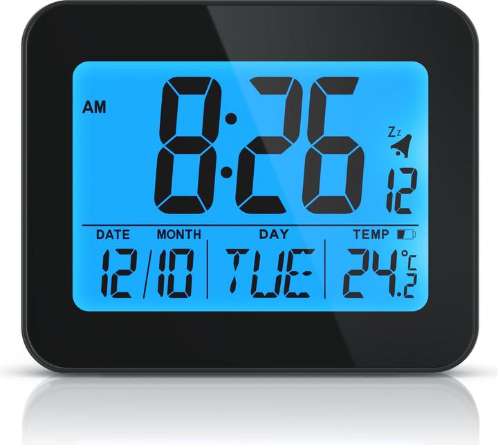 Produktbild Bearware Wecker digital, Reisewecker kompakt mit Temperaturanzeige Schlummerfunktion, Messung Temperatur