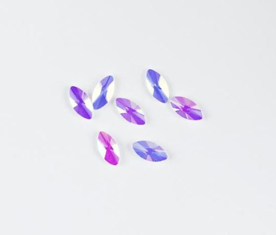 BrillBird Rhinestone (10pcs) - Navette 3x6mm Pink AB (Pink AB)