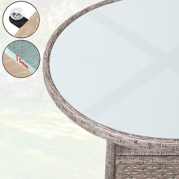 Immagine prodotto Casaria Tavolo da balcone in polyrattan (60 cm)