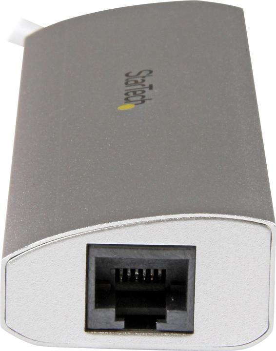 Produktbild StarTech 3 Port mobiler USB 3.0 Hub plus Gigabit Ethernet - Aluminium USB Hub mit Gigabit Ethernet Adapter (USB-A, 4 Ports)