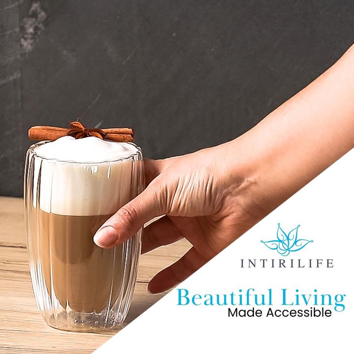 Produktbild Intirilife Doppelwandiges Thermo Glas Striped Style (0.35 l, 1 x)