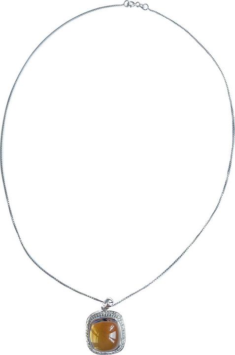 Produktbild Xen Anhänger mit Kette Citrin Cushion-Cabochon 45 cm 925 Silber (925 Sterling Silber, 45 cm)