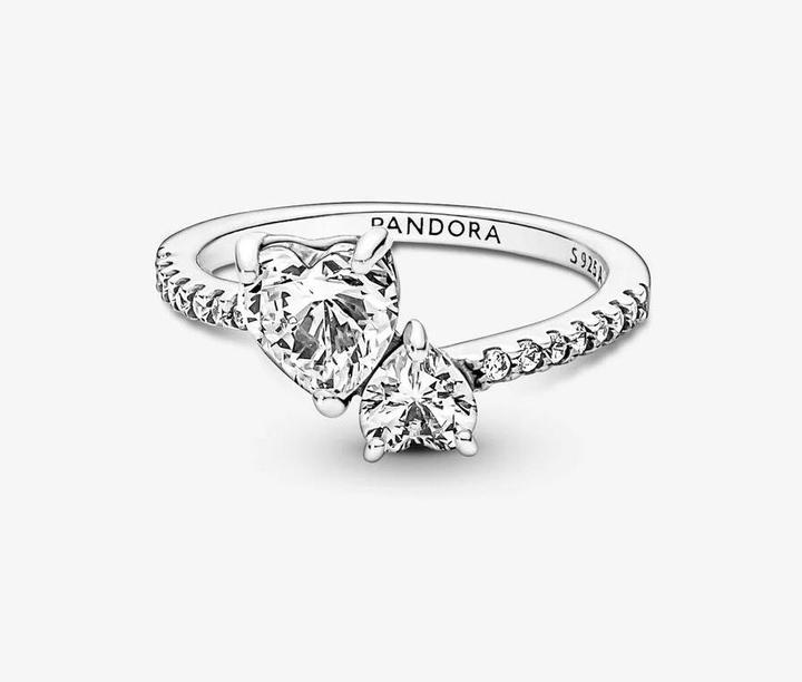 Actual product image Pandora Ring sparkling hearts (56, 925 Silver)