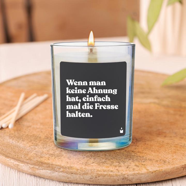 Produktbild Chatty Candles Duftkerze Woody Wenn man keine Ahnung hat, einfach mal die Fresse halten.