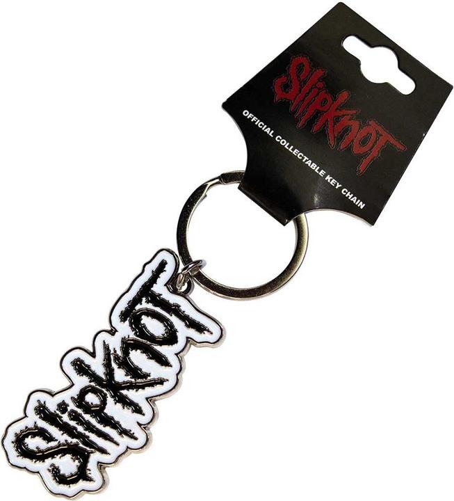 Slipknot Black Logo White Border Schlüsselanhänger