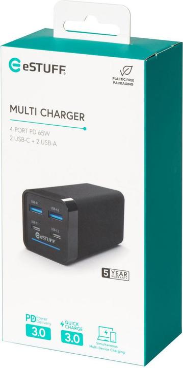 Produktbild eSTUFF Multi charger PD65W 2C+2A (65 W)