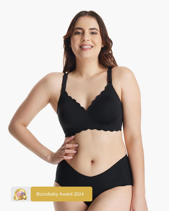 Image du produit Momcozy YN46 Soutien-gorge d'allaitement sans couture à motif floral Noir M (M)
