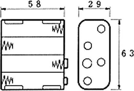 Produktbild Velleman Batteriehalter Für 8 x Aa-Batterien (Mit Druckknopfanschlüssen)