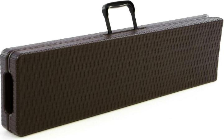 Actual product image VCM Gartengarnitur 1 Tisch 2 Bänke klappbar Rattanoptik Bierzeltgarnitur 180cm braun (25 cm)