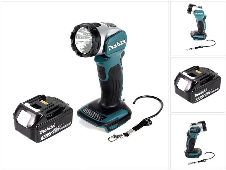 Immagine prodotto Makita DML 802 F1 Lampada a batteria 18 V Li-Ion per batterie da 14,4 e 18 V + 1 batteria da 3,0 Ah - (180 lm)