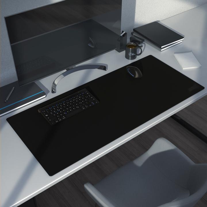 Actual product image CSL Mouse pad, mouse mat XXL, elegant leather look, desk pad 900 x 400 mm, black with logo (XXL)