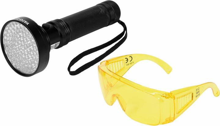 Yato UV 100 LED-Taschenlampe mit Brille (19.50 cm)