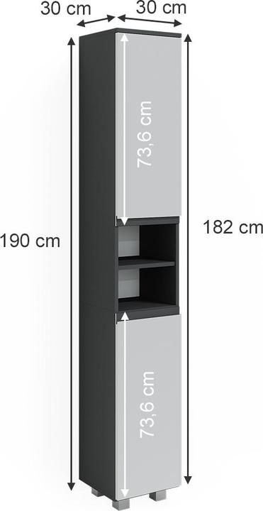 Actual product image Vicco J-Shape (30 x 30 x 190 cm)