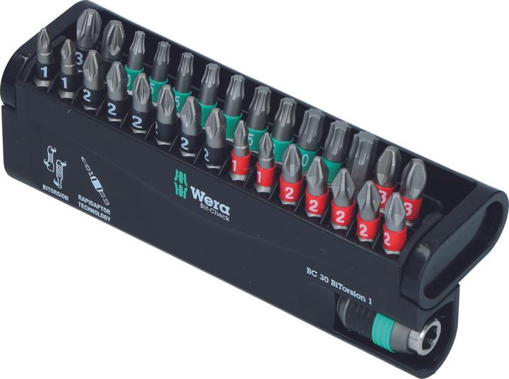 Productafbeelding Wera Bitset 30 stuks Bit-Check 30 (PH2, T40, PZ2, PH1, T10, T15, PZ1, T20, PH3, PZ3, T25, T30)