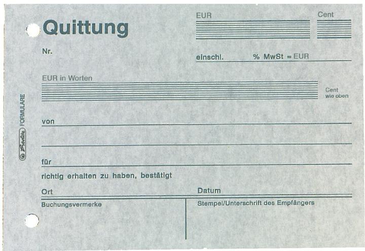 Nährwerte und Zutaten Herlitz Quittungsblock DIN A6 quer nicht selbstdurchschreibend 1 Durchschlag 2x50 Bl. (50 x)