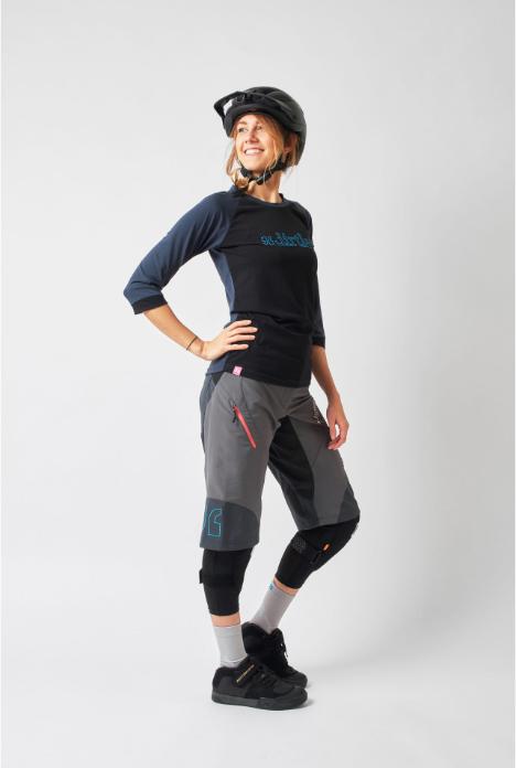 Immagine prodotto dirtlej Pantaloncini Trailscout Half & Half Ladies, grigio/pesca, L (L)