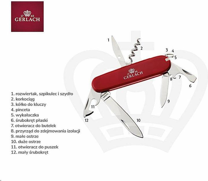 Image du produit Gerlach Couteau de poche avec 12 fonctions