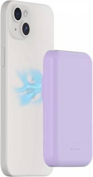 Actual product image Bigben Powerbank Induction Charger, MagSafe Compatible Purple (5000 mAh, 10 W)