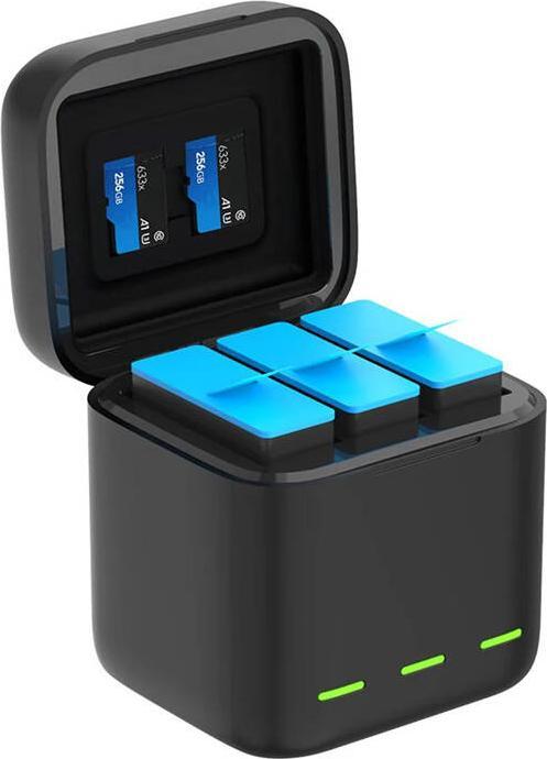 Produktbild Telesin Three-channel box charger + 3 batteries (GoPro Hero 9, GoPro Hero 11, GoPro Hero 10, GoPro Hero 12)