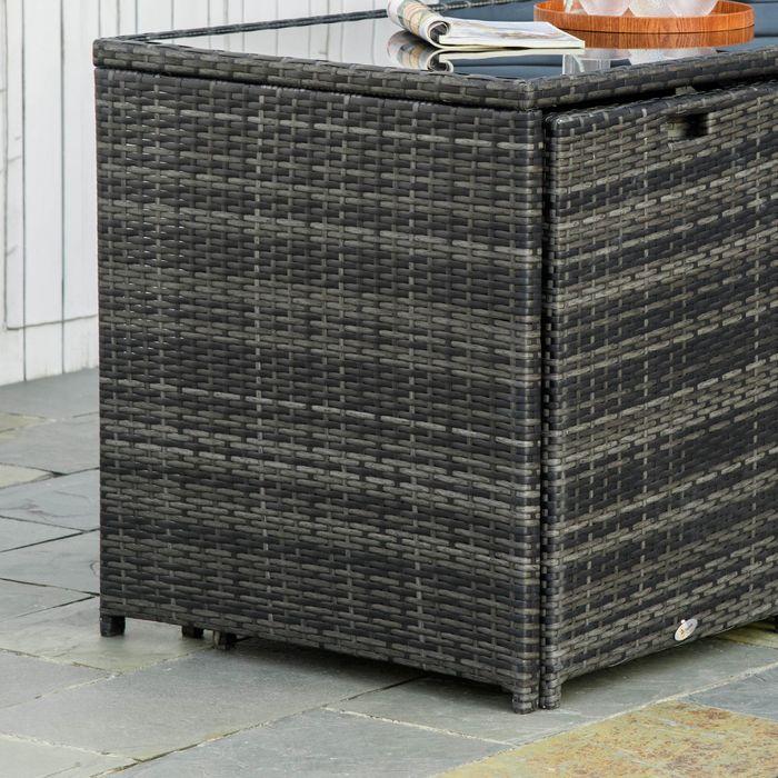 Image du produit Swisshandel24 Meuble de jardin en poly rotin pour 4 personnes, groupe de repas en rotin, ensemble de salon avec