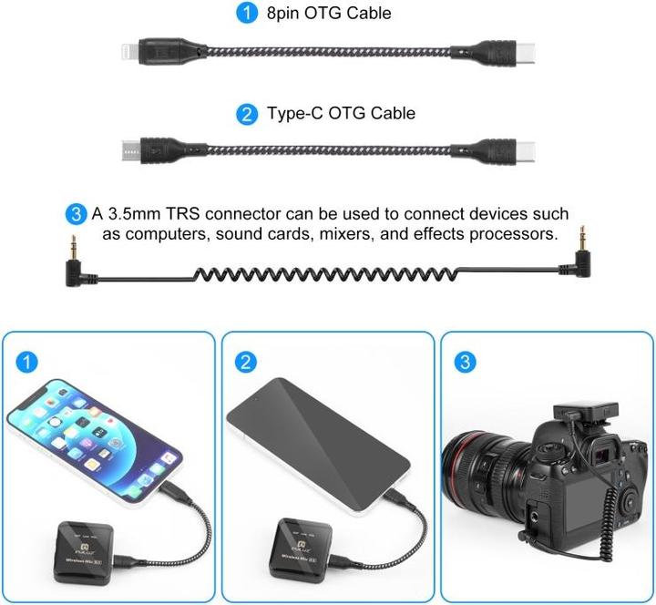 Produktbild Puluz Wireless Lavalier Microphone 2 TX + 1 RX