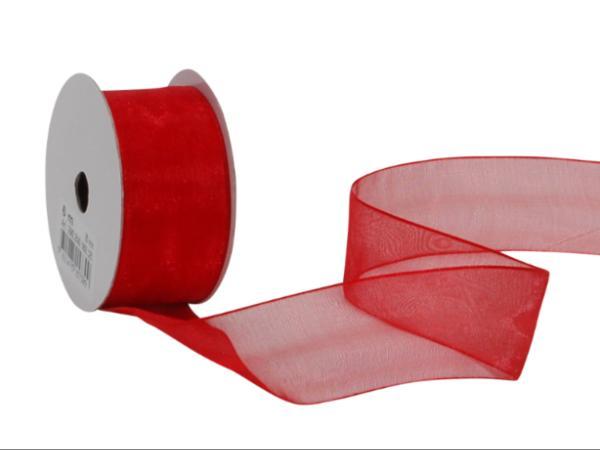 Actual product image Spyk Tape Cubino Organsa 2682.325 25mmx6m red (Gift ribbon, 1 x)