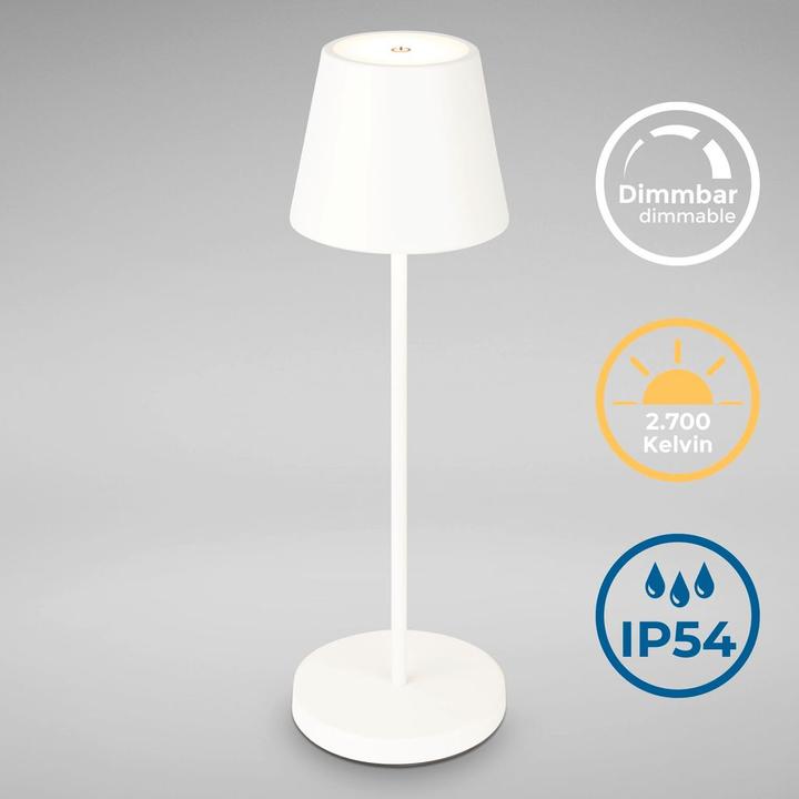 Image du produit B.K.Licht Lampe de table LED rechargeable, blanc, 1x platine LED/2,6W (240 lm)