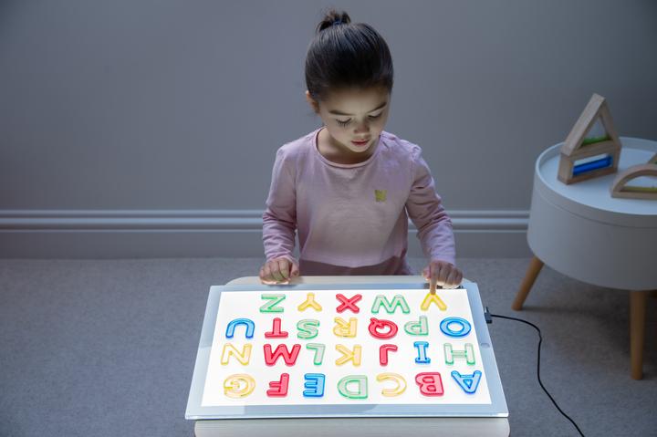 Actual product image TickiT Set of 26 colored, semi-transparent acrylic capital letters