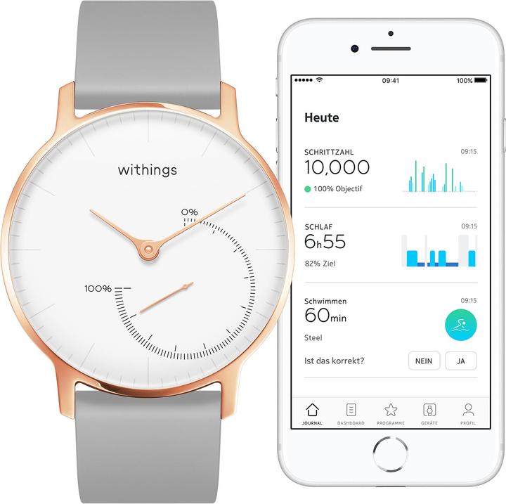 Actual product image Withings Steel Rose Gold (Analogue wristwatch, Hybrid watch, 36 mm)