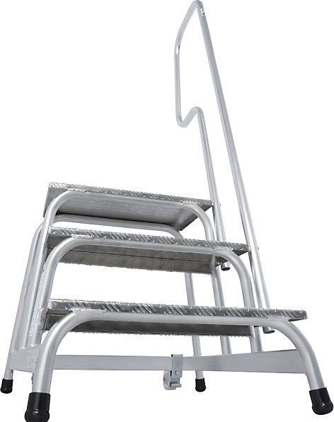 Actual product image Krause STABILO mobile machine steps, 2 fixed castors, hand rail on one side, 3 steps. (Scaffolding, 88 cm)