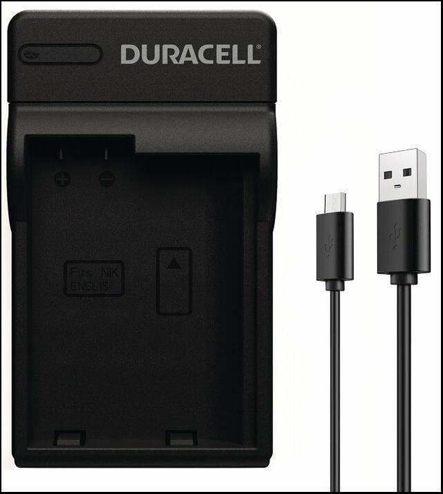 Produktbild Duracell Ladegerät mit USB Kabel für DRNEL15/EN-EL15 (Kamera Akku Ladegerät)