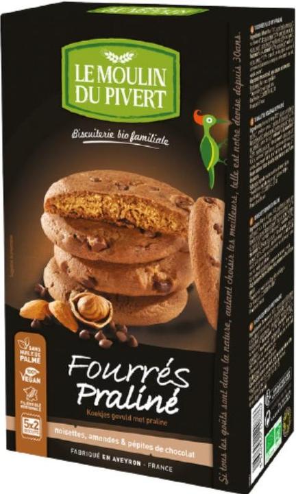 Le Moulin du Pivert Fourrés Praliné Cookies with praline filling organic (1 pcs., 175 g)