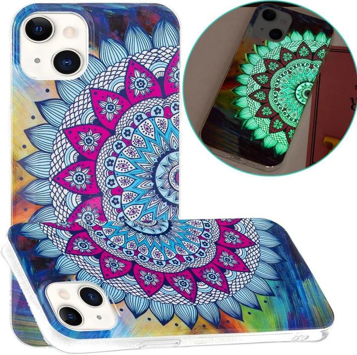 Produktbild Ueli Express iPhone 15 Leuchtende Glow Gummi Schutzhülle Mandala Gross (Apple iPhone 15)
