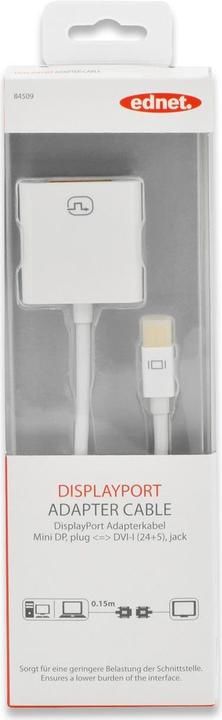 Immagine prodotto ednet Adattatore DP, miniDP/DVI 0,15m (DVI, 15 cm)