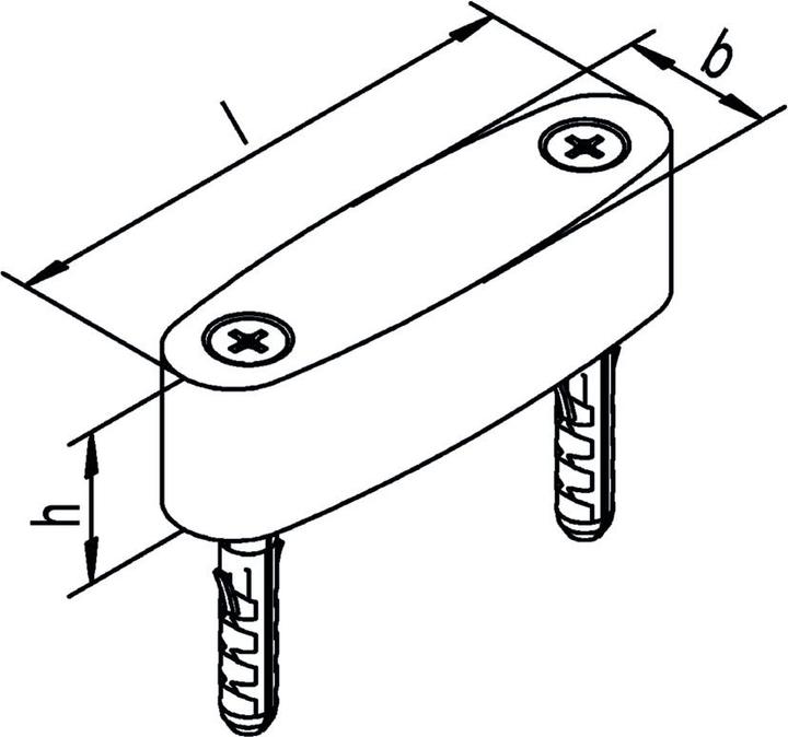 Image du produit Helm 216 Guide au sol 49,5x12,3x14,6mm pour portes coulissantes (ferrure de porte coulissante)