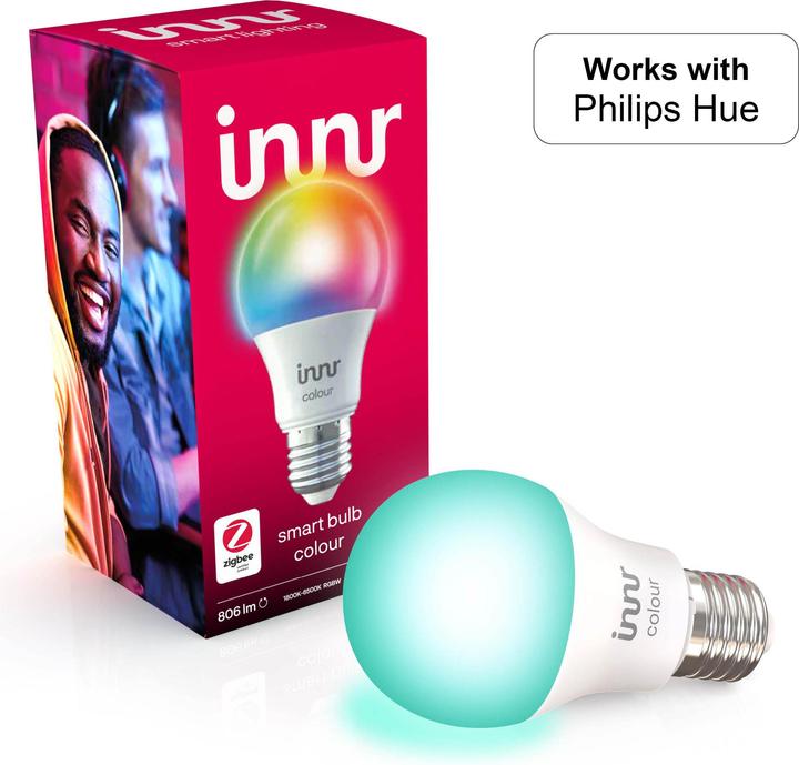 Actual product image Innr Smart Bulb RB 286 C RGBW comfort (zigbee 3.0) (E27, 9.50 W, 806 lm, 1 x, F)