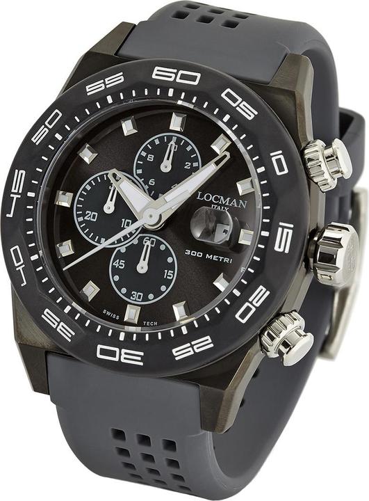Produktbild Locman Italy Herrenuhr Stealth Chronograph grau Ref. 0217 (Chronograph, 46 mm)